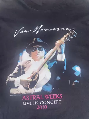 Van Morrison Live In Concert Black T-Shirt Cotton Full Size • $23.99