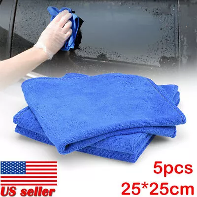 5pcs Microfiber Cleaning Cloth Towel Rag Car Polishing No Scratch Auto Detailing • $4.99