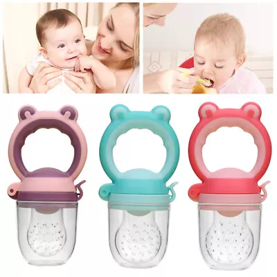 Silicone Baby Pacifier Food Feeder Feeding Dummy Fruit Bite Bag Baby Molar • $3.63