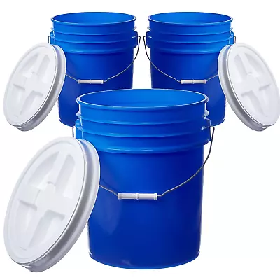 Hudson Exchange 5 Gallon (3 Pack) Bucket Pail Container With Gamma Seal Lid Foo • $101.49