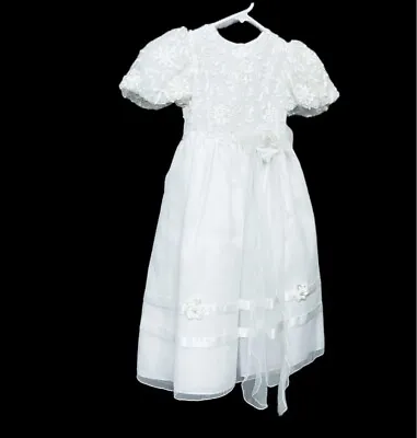 Vintage Lida California USA Pageant Flower Girl Wedding Dress Girls Size 6 White • $25