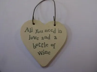 East Of India Mini Wooden Sentiment Hanging Heart  • £2.19