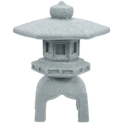  Stone Micro Landscape Lamp Pagoda Lantern Ornament Chinese Temple Statue • £11.99