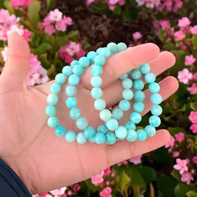 Green Amazonite 8mm Beads Gemstone Bracelet Healing Meditation Reiki Chakra Gift • $10.98