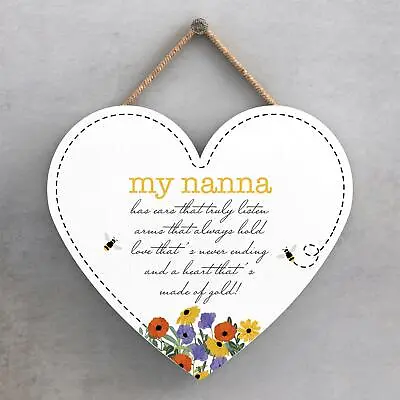 My Nanna Spring Meadow Theme Wooden Hanging Plaque • £6