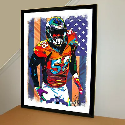 Von Miller Denver Broncos Football Sports Print Poster Wall Art 18x24 • $24.29