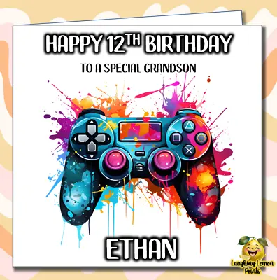 Personalised Gaming Birthday Card Gamer Teenage Son Nephew Brother Grandson /DG • £2.99
