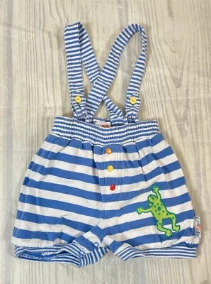 90's Gymboree Vintage Overalls Bubble Romper Baby Size XS 9-12 Months FROG SNAIL • $40