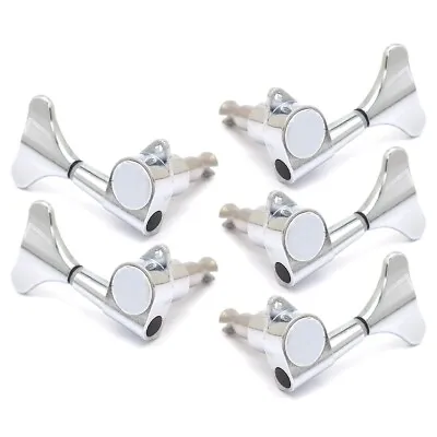 3L2R Fish Tail Sealed 5 Strings Style Bass Tuning Peg Tuner Machine Heads Silver • $29.99