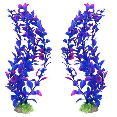 Artificial Water Plant Purple Aquatic Grass Fish Tank Aquarium Decor Accessories • $2.98