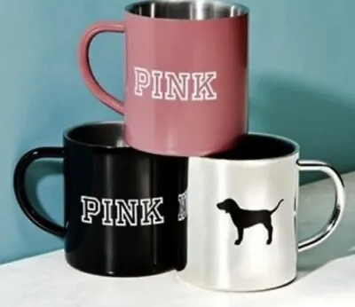 Victoria Secret Pink Metal Mug/ Coffee Cup NEW Silver Logo  • $27.95