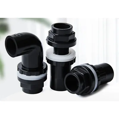 £8.63 • Buy 20/32/40/50mm U-PVC Water Pipe Elbow Fitting Adapter For Fish Tank Inlet Outlet