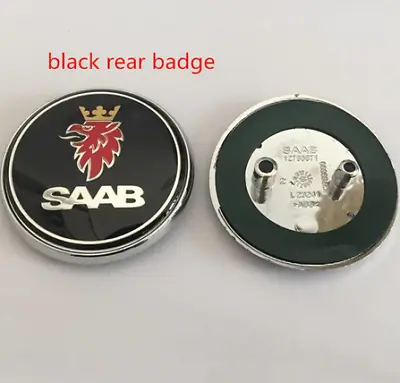 1pc 68mm Saab Black Back Rear Trunk Emblem Badge Decal 9-3 9-5 93 95 • $25.99