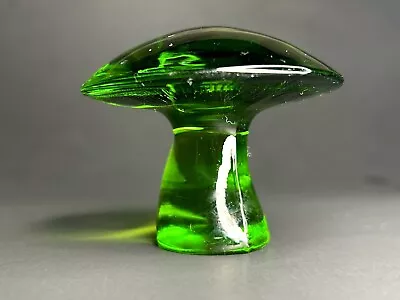 Vintage Viking Glass Green Mushroom 2” Tall 2 1/2” Cap MCM Mid Century Modern • $89.99