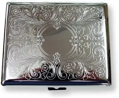Etched Cigarette Case Victorian Style Metal Holder For Regular King And 100'S • $11.99