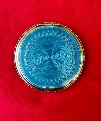 £77.87 • Buy STERLING SILVER GUILLOCHE ENAMEL COMPACT, L.A., VIENNA, AUSTRIA, C. 1872
