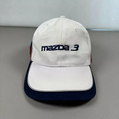 MAZDA 3 Hat Cap Adjustable White Flame Graphic Embroidered Logo Men’s • $11.99