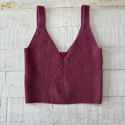 J.Crew Cashmere Blend Cropped Ribbed Sweater Tank Size XS Rose Pink Mauve • $25