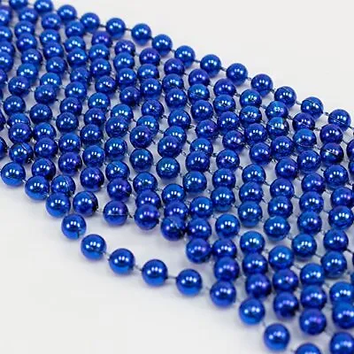 NEW -  12 Pack 33-inch Royal Blue Bead Necklaces Mardi Gras Party Favors • $9.99