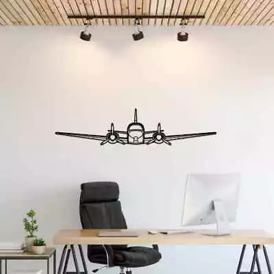 Wall Art Home Decor 3D Acrylic Metal Plane Aircraft USA Silhouette C50 Twin • $237.59