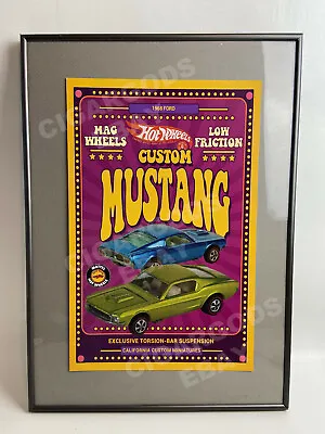Vintage Hot Wheels Redlines Poster 1968 Custom Ford Mustang 11  X 17   NO FRAME • $14.99