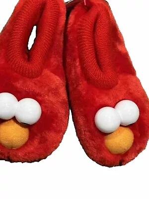 Sesame Street Elmo Boys/ Girls Sock Top Slippers Red Size L 9/10 • $7.99
