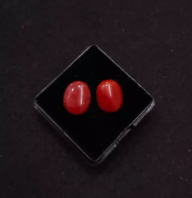 Italian Red Coral Well Polished Cabochon-Antique Vintage Red Coral 2Pcs Cabochon • $17.02