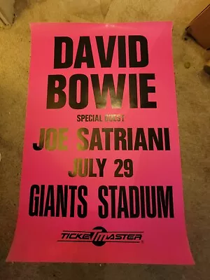 $879.68 • Buy David Bowie Joe Satriani   Rock   First Printing Concert Poster 