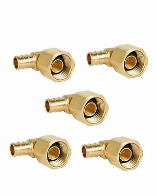 Efield 5pcs 1/2 Pex X 1/2 Female Metal Swivel Elbow Brass Crimp Fitting. No Lead • $20.99