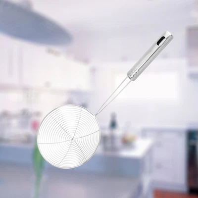£6.56 • Buy Stainless Steel Skimmer Ladle Sieve Metal Colander Mesh Food Strainer