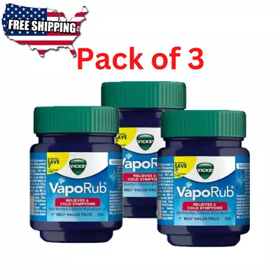 3PCS Vicks VapoRub Ointment 25ml Relief From Headache Cough Aches Travel Size • $12.99