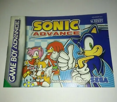 Gameboy Advance Sonic Advance Instructions Booklet Book Only Excellent Cond • £7.99