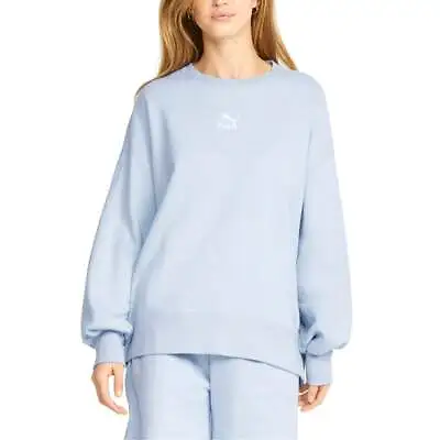 Puma Classics Oversized Crew Neck Sweatshirt Womens Blue  533512-21 • $17.99