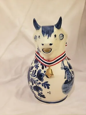 DELFT HOLLAND Hand Painted Blue Porcelain COW MILK CREAMER PITCHER  • $42