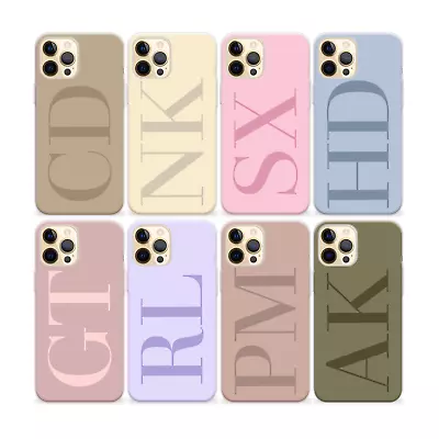 Initial Pastel Personalised Name Phone Case Silicone Cover For IPhone 15 13 Pro • £6.29