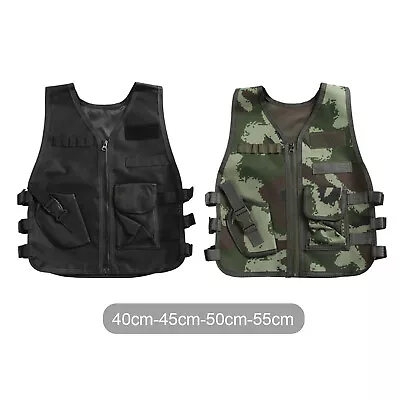 Kids Tactical Vest Holster Waistcoat Assault Gear Army Plate Carrier Outdoor • $23.86