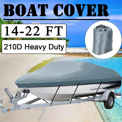 £26.99 • Buy UK Waterproof Boat Cover Fish SKI V-Hull Heavy Duty Outdoor Speedboat 14ft-22ft