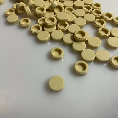 100 Per Lot NEW LEGO Brick Yellow ( Tan ) FLAT TILE 1X1 ROUND (35381/6284573) • $3.49