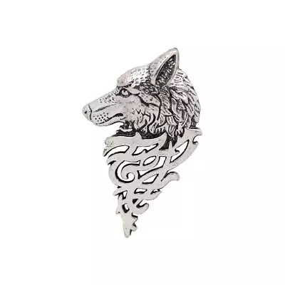 Brooch Pin Wolf Pattern  Silver Color Men's Jewelry Lapel Pins • £4.88