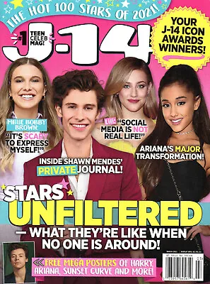 J-14 Magazine March 2021 Shawn Mendes Ariana Grande Harry Styles Posters • $25
