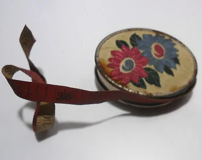 Sewing Tape Measure Retractable Inches Centimetre Metal Art Deco Embroidered • £12
