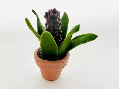 Dollhouse Miniature Purple Hyacinth In Clay Pot Vintage 1970s • $12