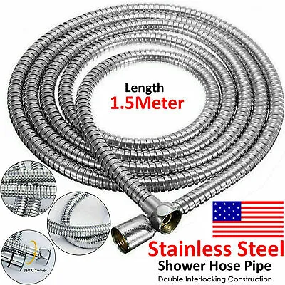 $6.99 • Buy 5 FT Shower Head Hose Handheld Extra Long Replacement Bathroom Flexible Tube