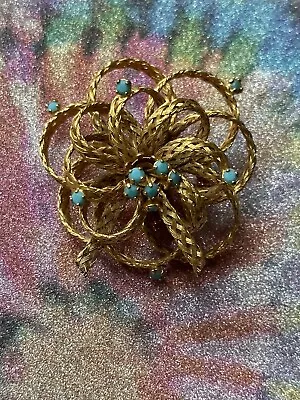 VTG U/S Hobe (?) Or Vendome (?) Gold Tone ⭐️Starburst ⭐️Chain Brooch 60s • $65