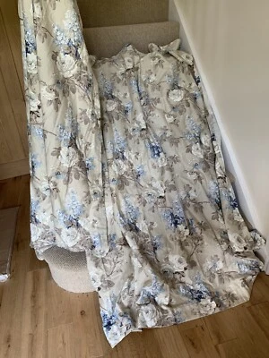 £35 • Buy Sanderson Linen Roses & Lilac Curtains 66in Wide X 73in Drop