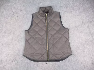 J Crew Vest Mens Large Gray Down Puffer Full Zip Quilted Diamond Outdoor Adult • $35.99