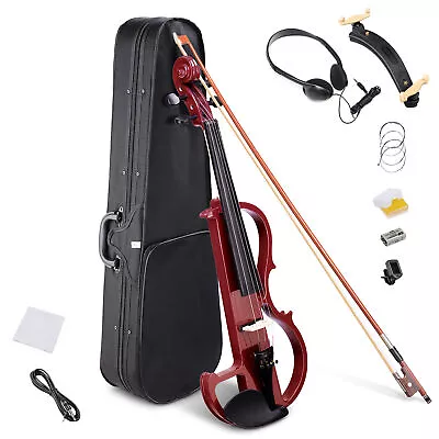 4/4 Electric Violin Right Hand Full Size Practice Show Maple Wood W/ Headphone • $94.90