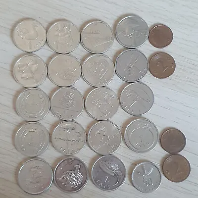 Latvian Lats Pre Euro Currency 19 Coin Set 50 Santimi 2 Santimi  1 Santims • £75