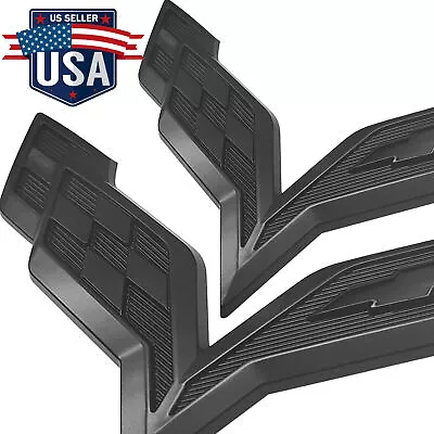 2* Gloss Black For Corvette C7 Front & Rear Emblem Badge 14-19 Cross Flag Symbol • $19.99