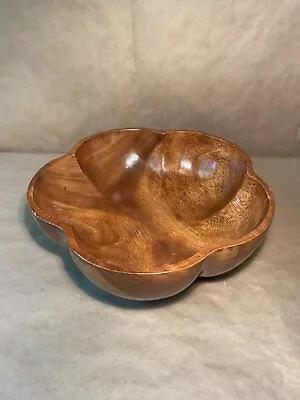 Vintage Wooden Philippine Salad Serving Bowl Monkey Pod Mid Century Modern Rare • $13